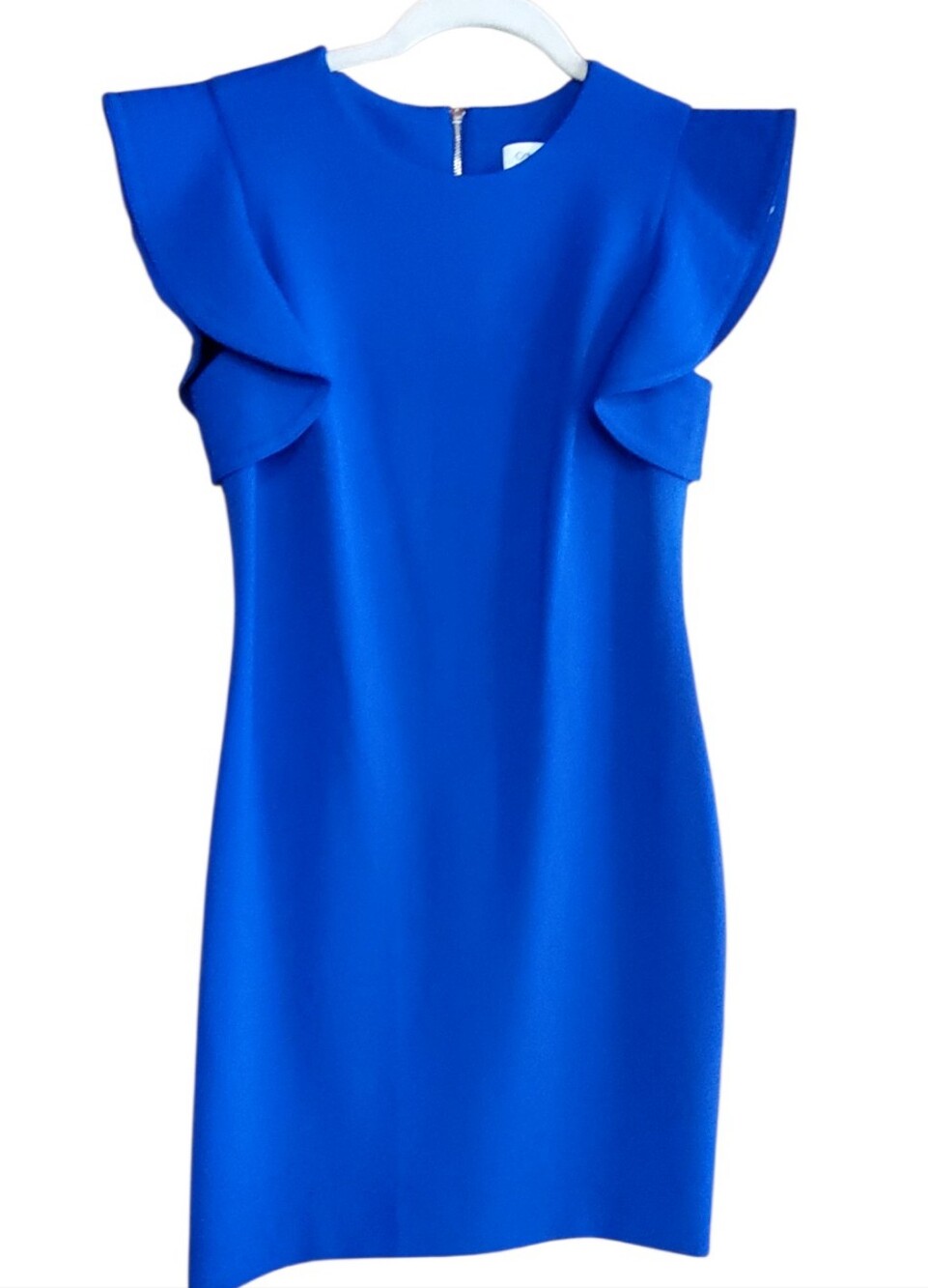 Calvin Klein Royal Blue Ruffle Sleeve Mini Dress Size 6